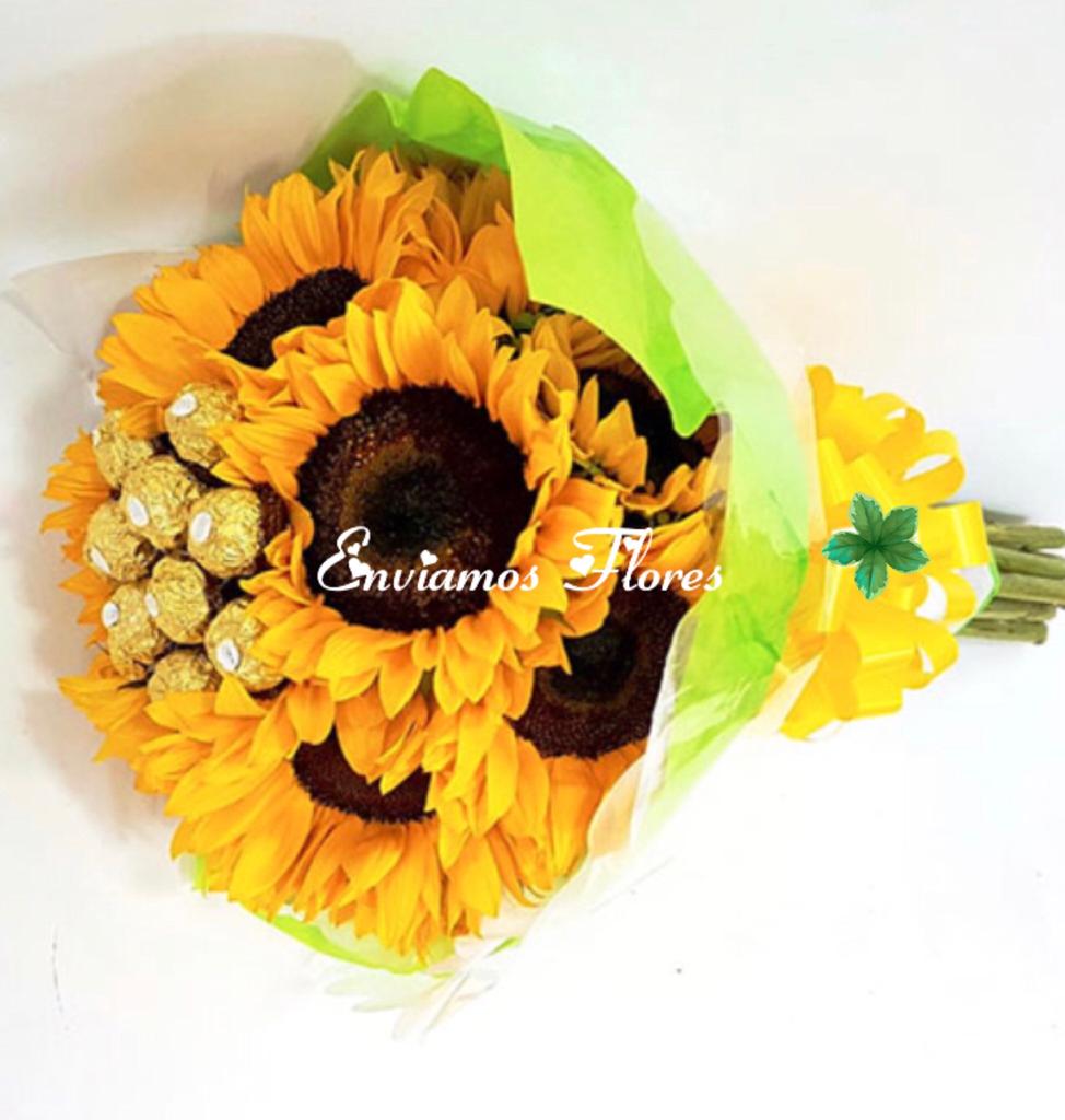 Bouquet Girasol Chocolate - Enviamos Flores